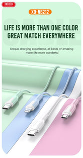 XO NB212 2.1A USB Καλώδιο Φόρτισης Micro Λευκό